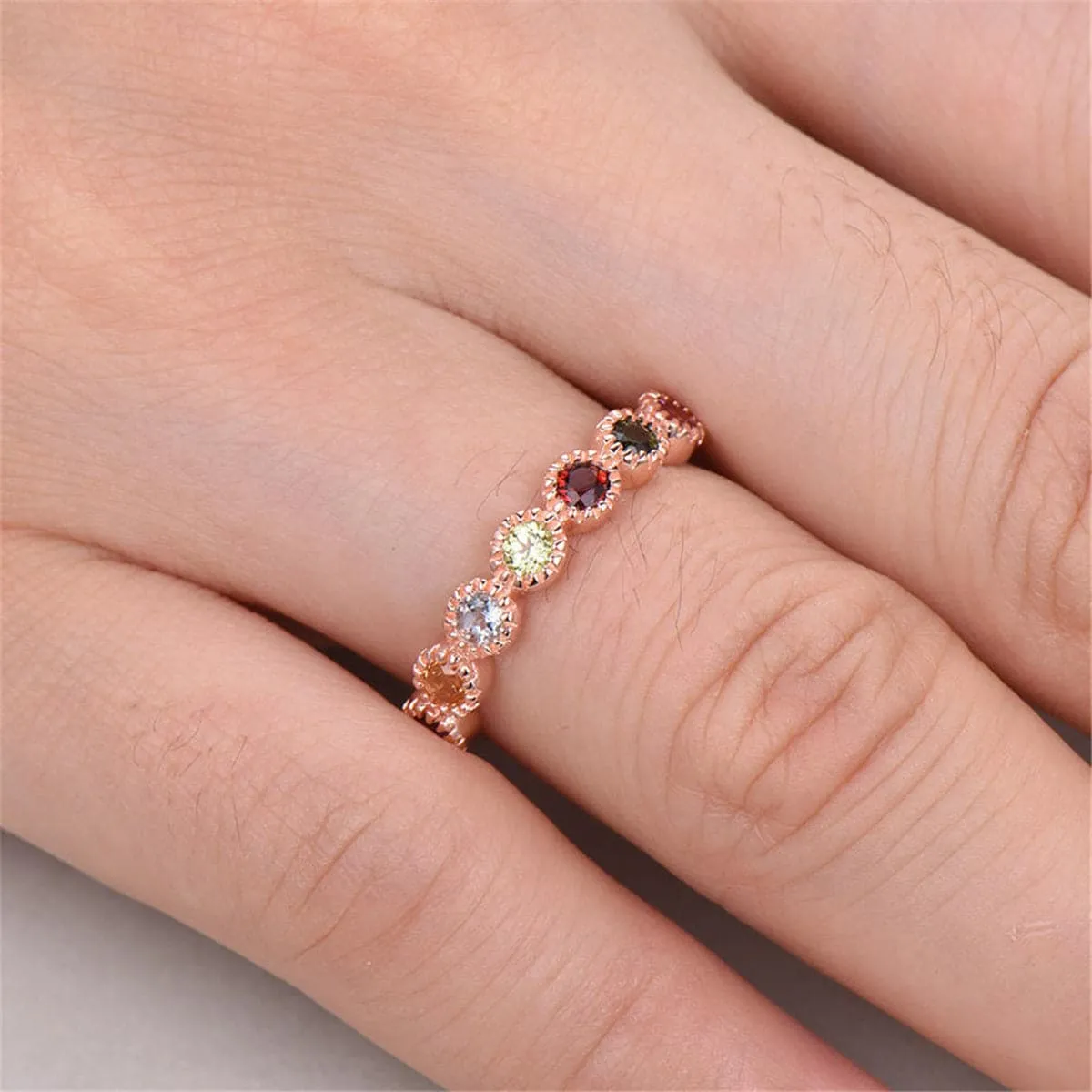 Red & Green Crystal & 18K Rose Gold-Plated Band