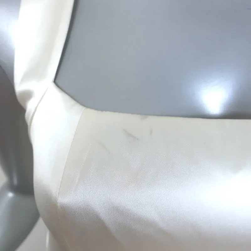 Reformation Babette Halter Mini Dress Ivory Silk Satin Size 0 NEW