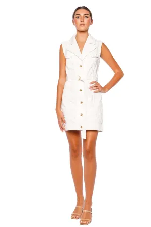 Ren Sleeveless Belted Denim Mini Dress