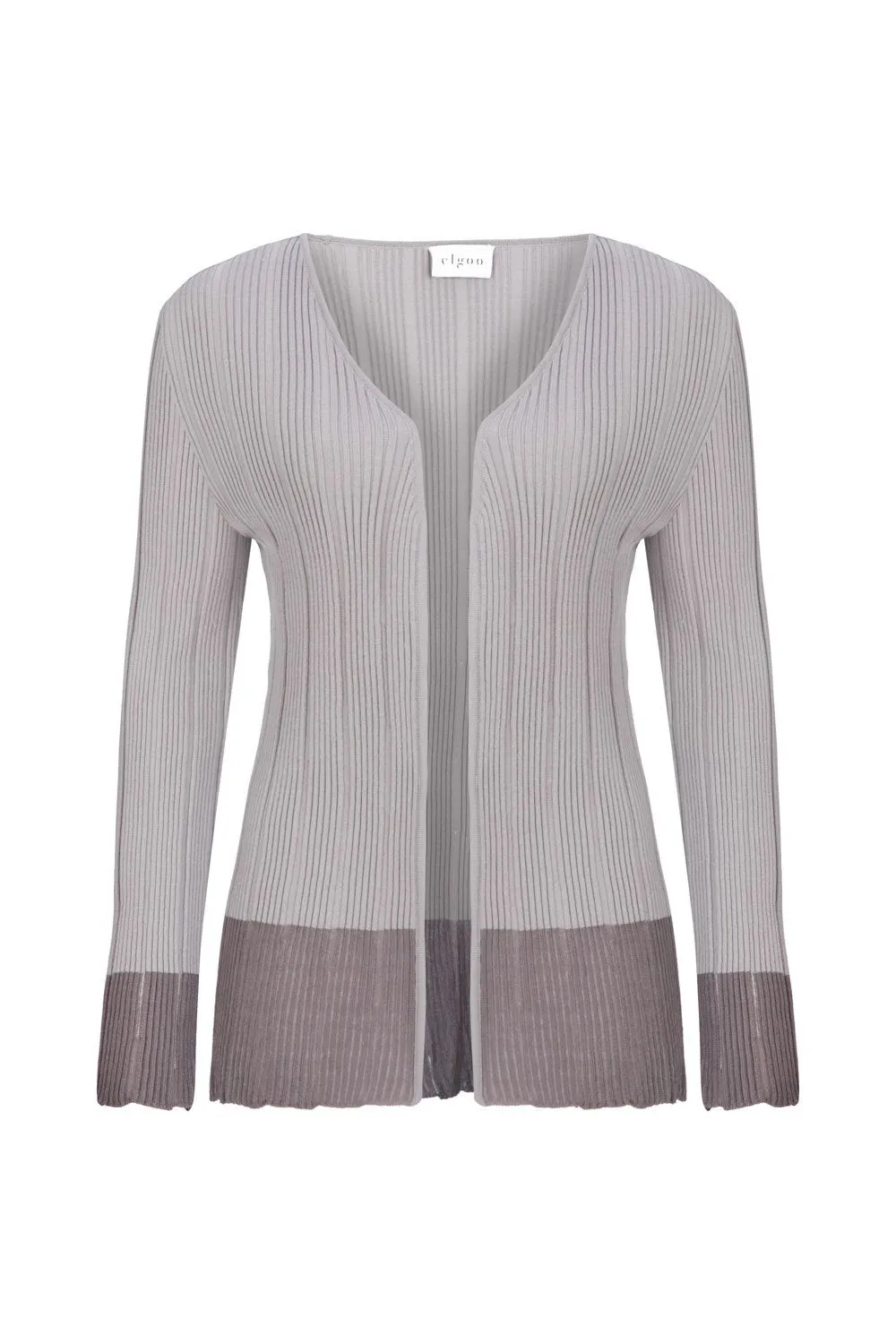 RIBBED CARDIGAN GRAY