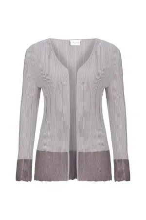 RIBBED CARDIGAN GRAY