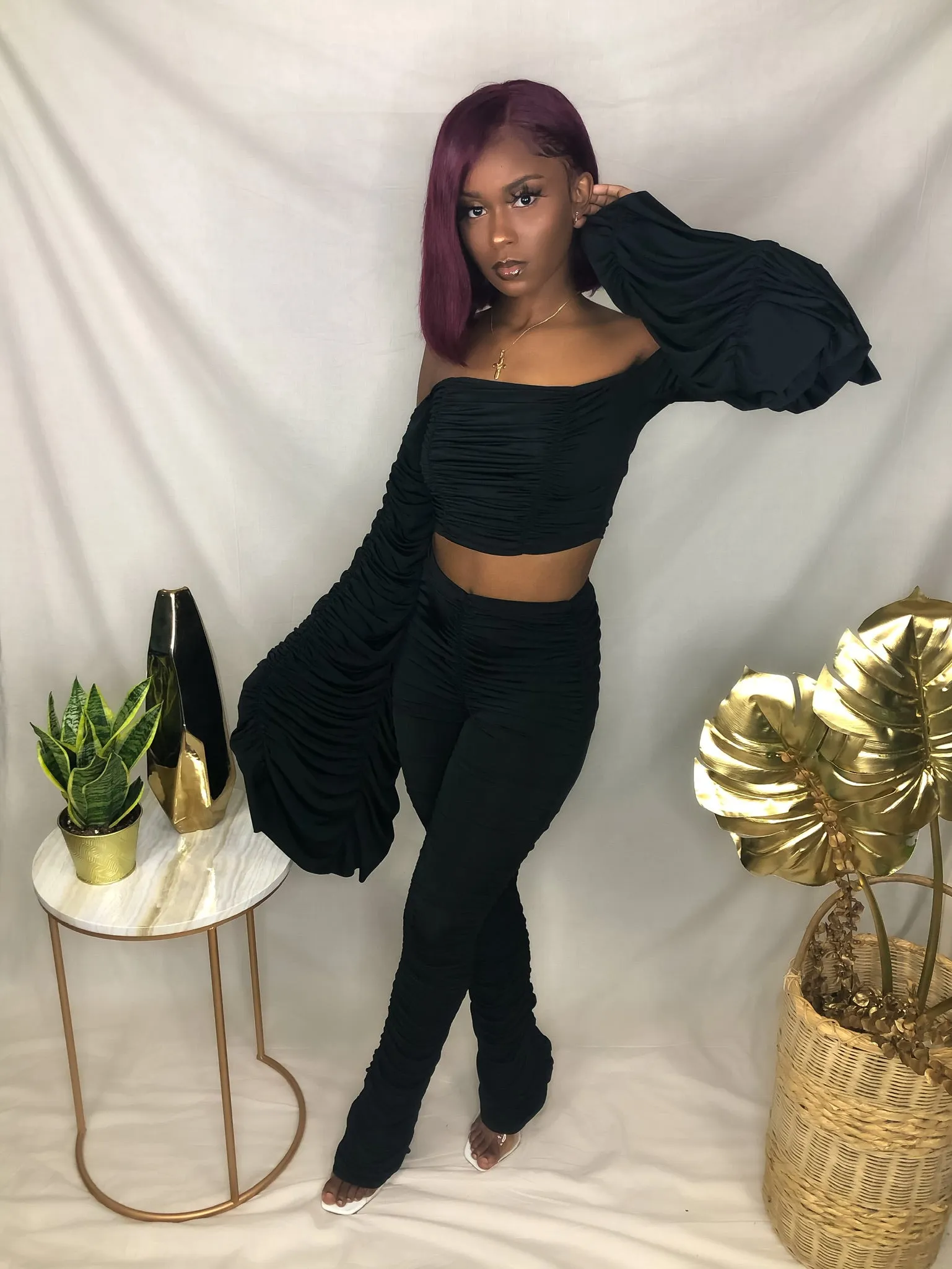 Ruched Pant Set