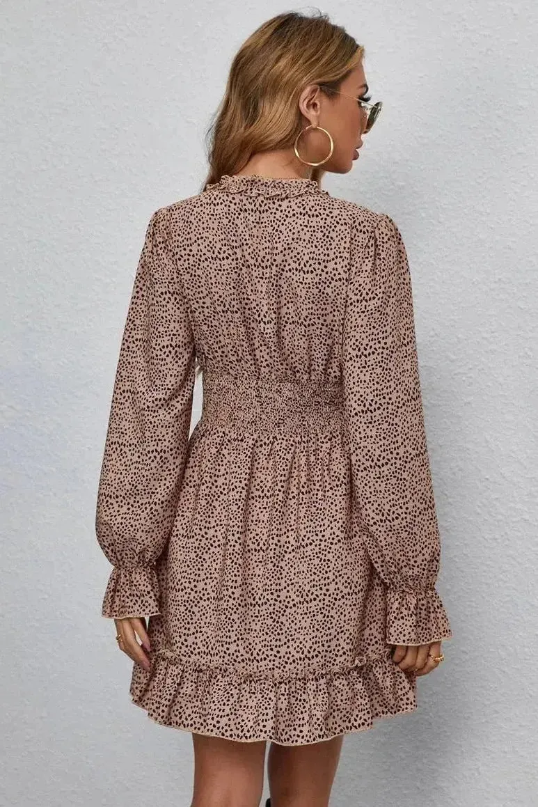 Ruffle Leopard Print Dress