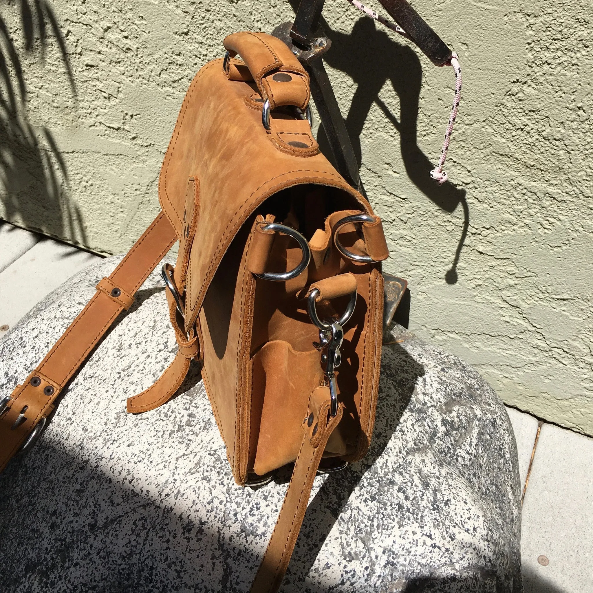Saddleback Leather Company Tan Leather Tobacco Small Shoulder Bag