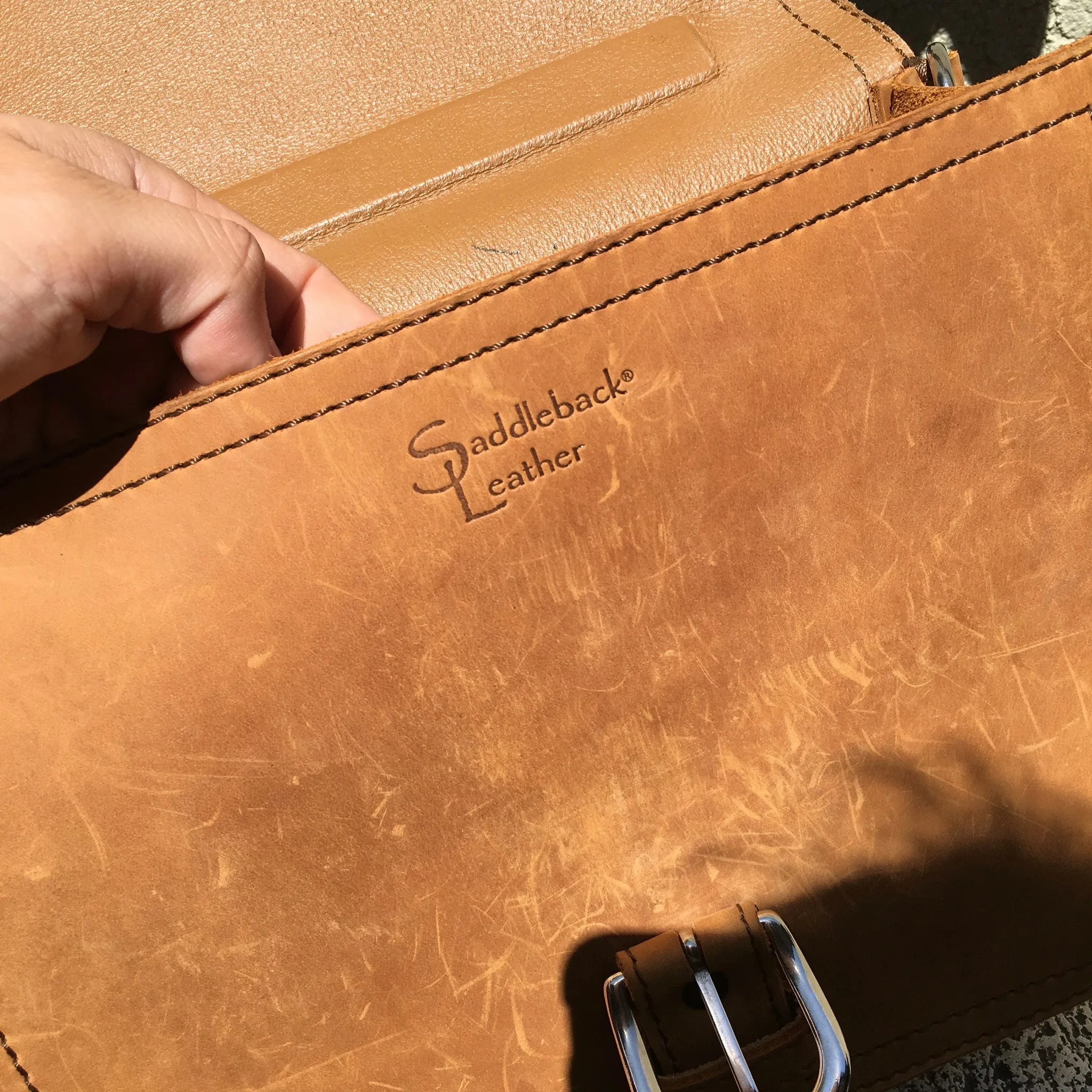 Saddleback Leather Company Tan Leather Tobacco Small Shoulder Bag
