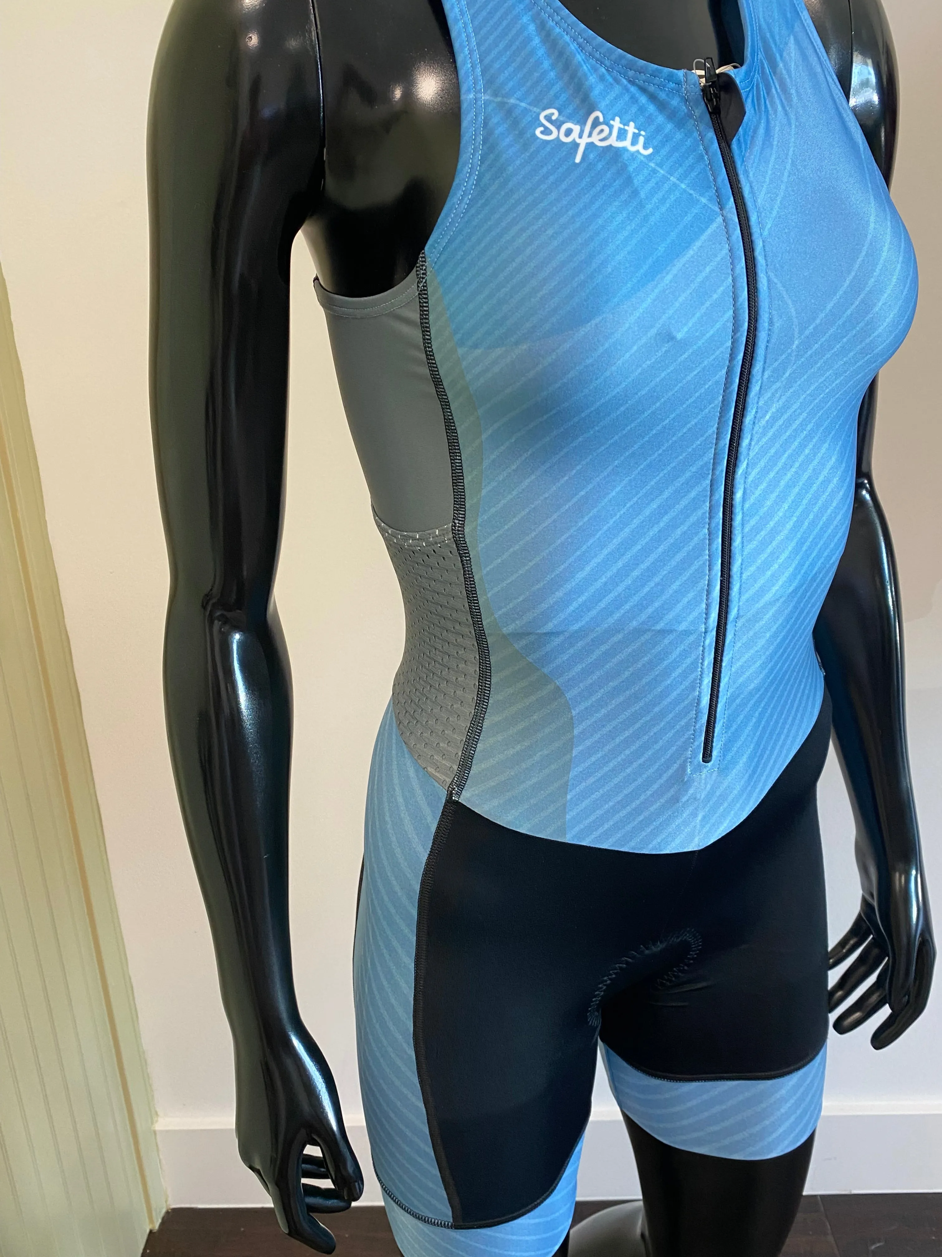 Safetti Team Lycra Sport Trisuit - Blue Women