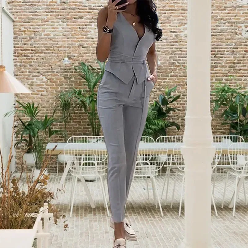 Sexy Vest Pencil Pants Two Piece Set