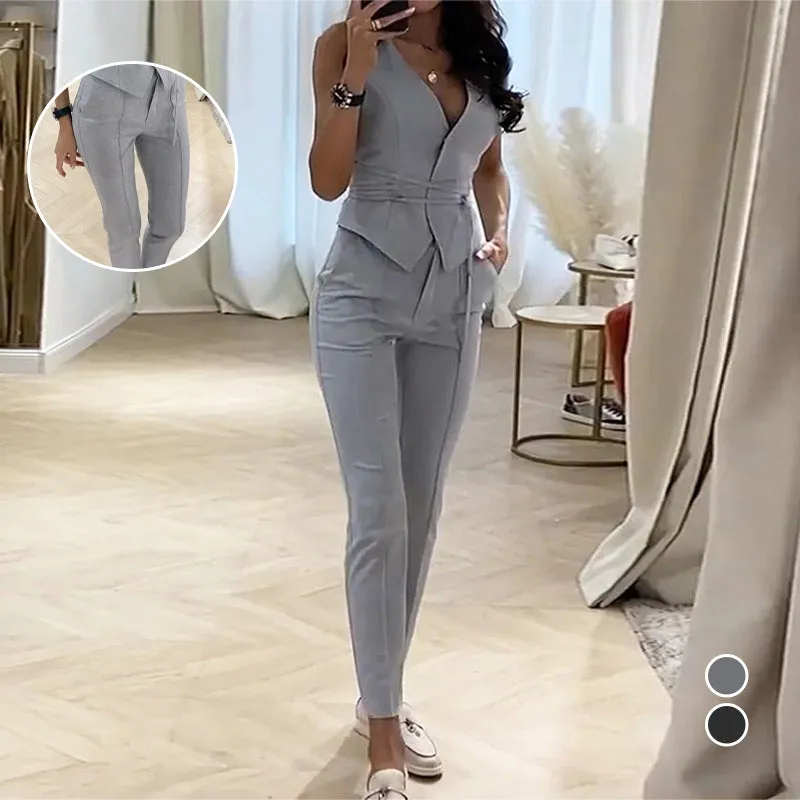 Sexy Vest Pencil Pants Two Piece Set