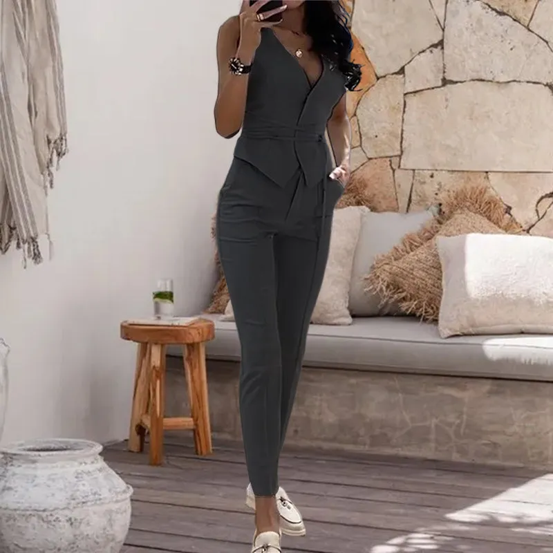 Sexy Vest Pencil Pants Two Piece Set