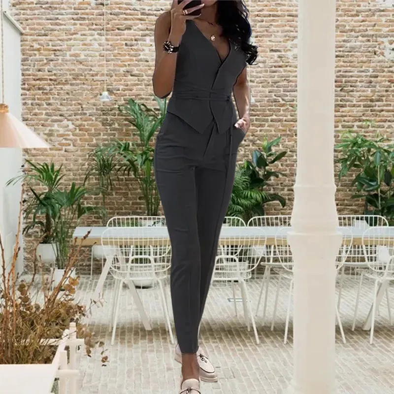 Sexy Vest Pencil Pants Two Piece Set