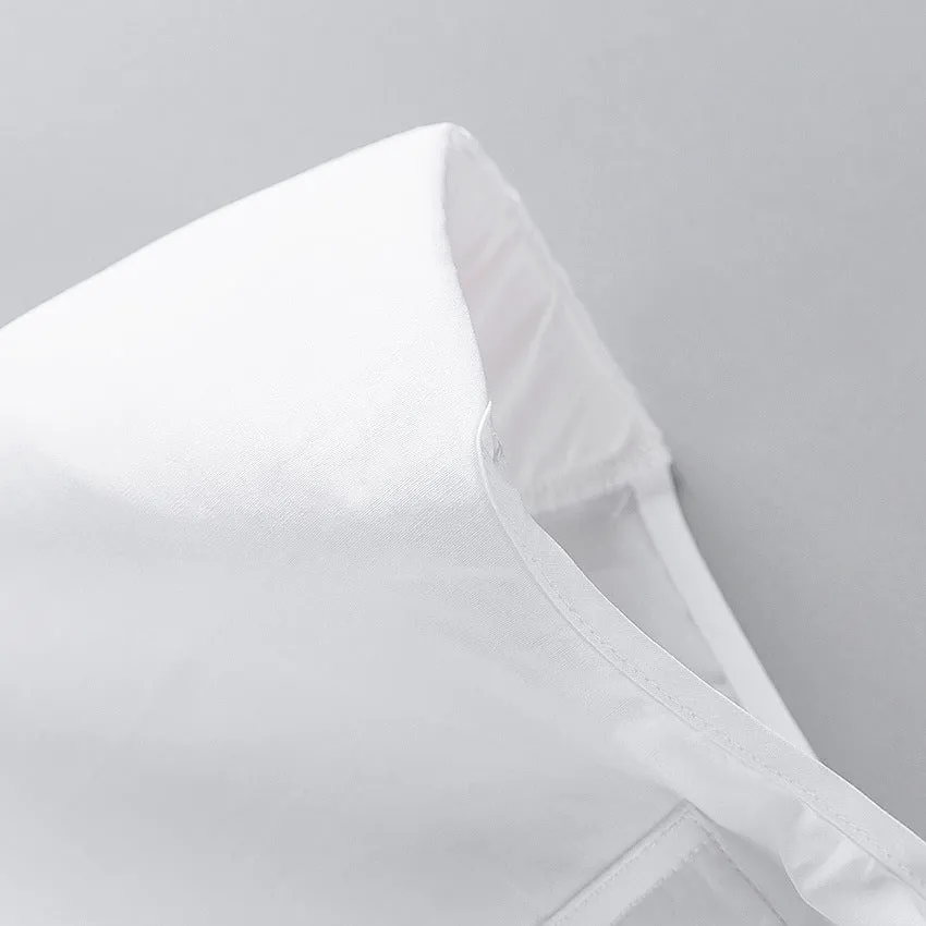 Shoulder Padded Single-breasted Shirt Pocket Tops