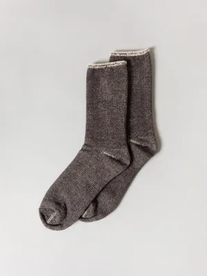 Silk Cotton Lounge Socks - Charcoal