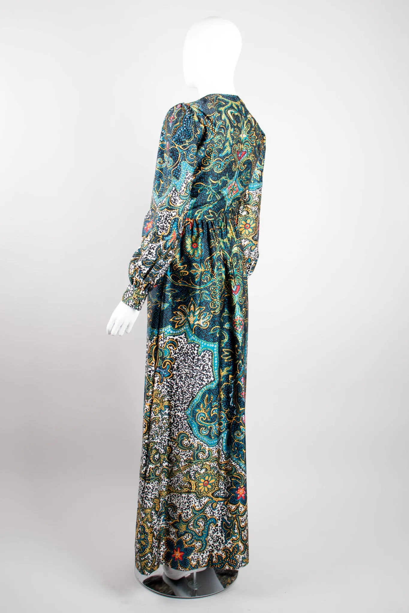 Silk Dotted Batik Print Dress