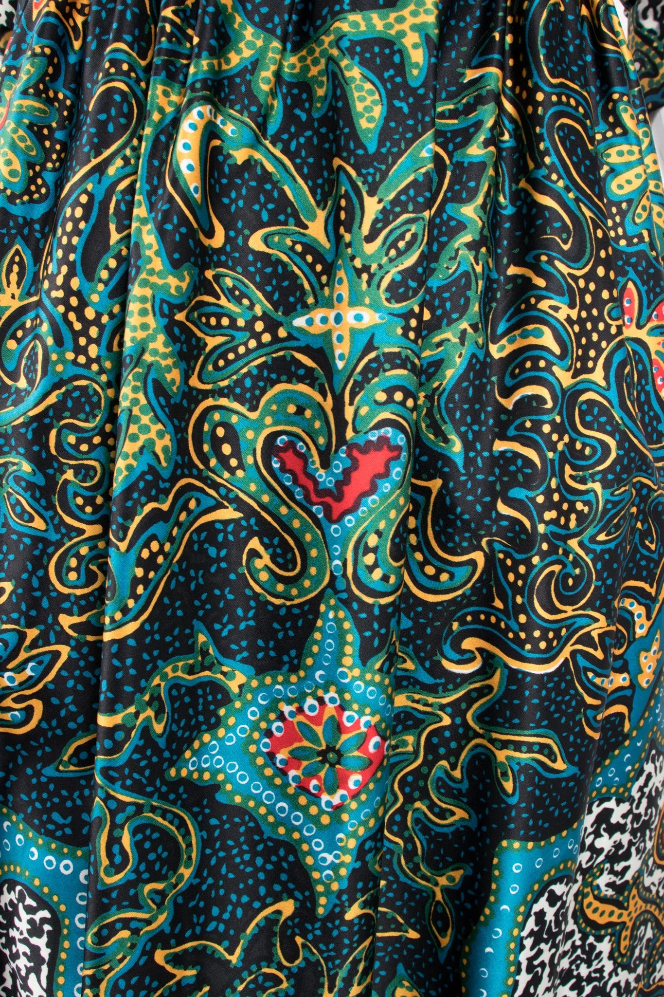 Silk Dotted Batik Print Dress