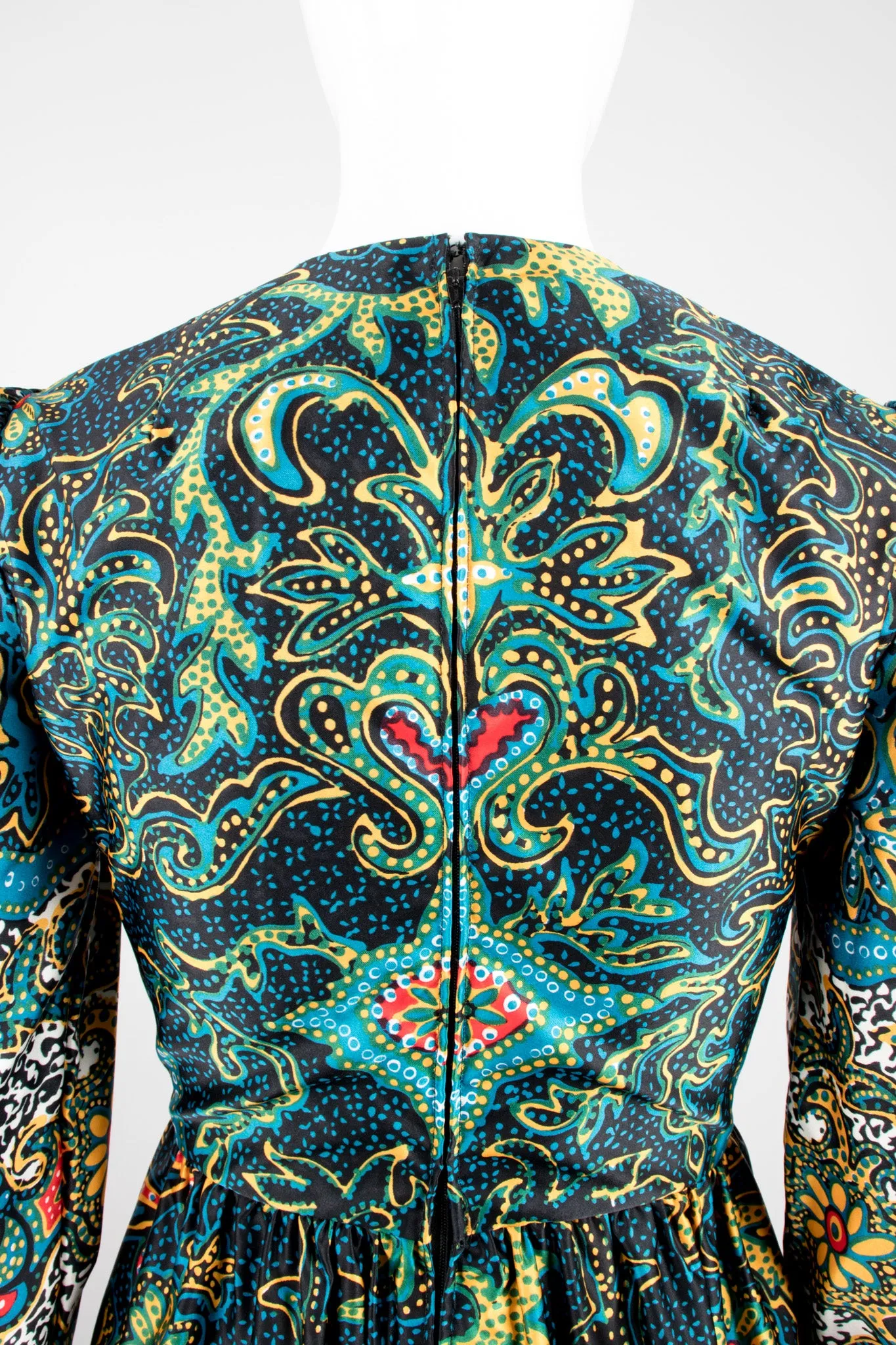 Silk Dotted Batik Print Dress