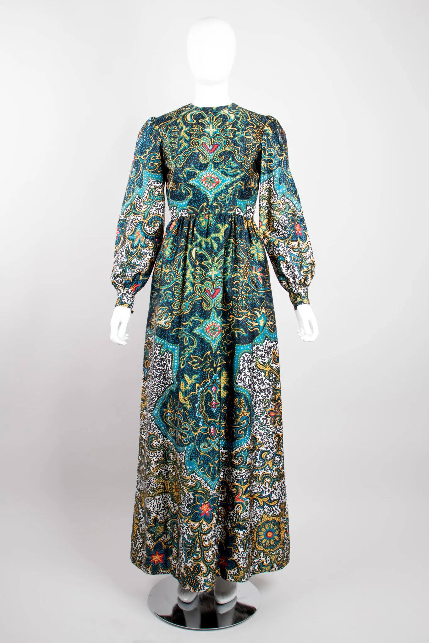 Silk Dotted Batik Print Dress