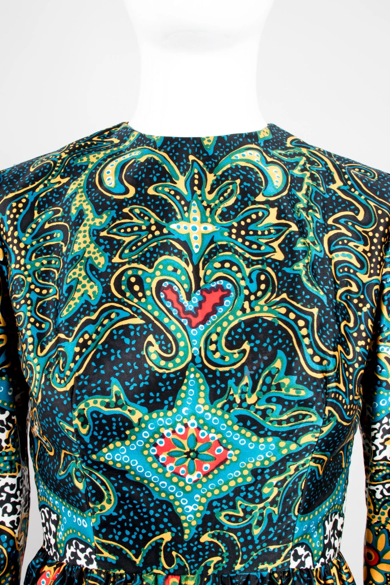 Silk Dotted Batik Print Dress