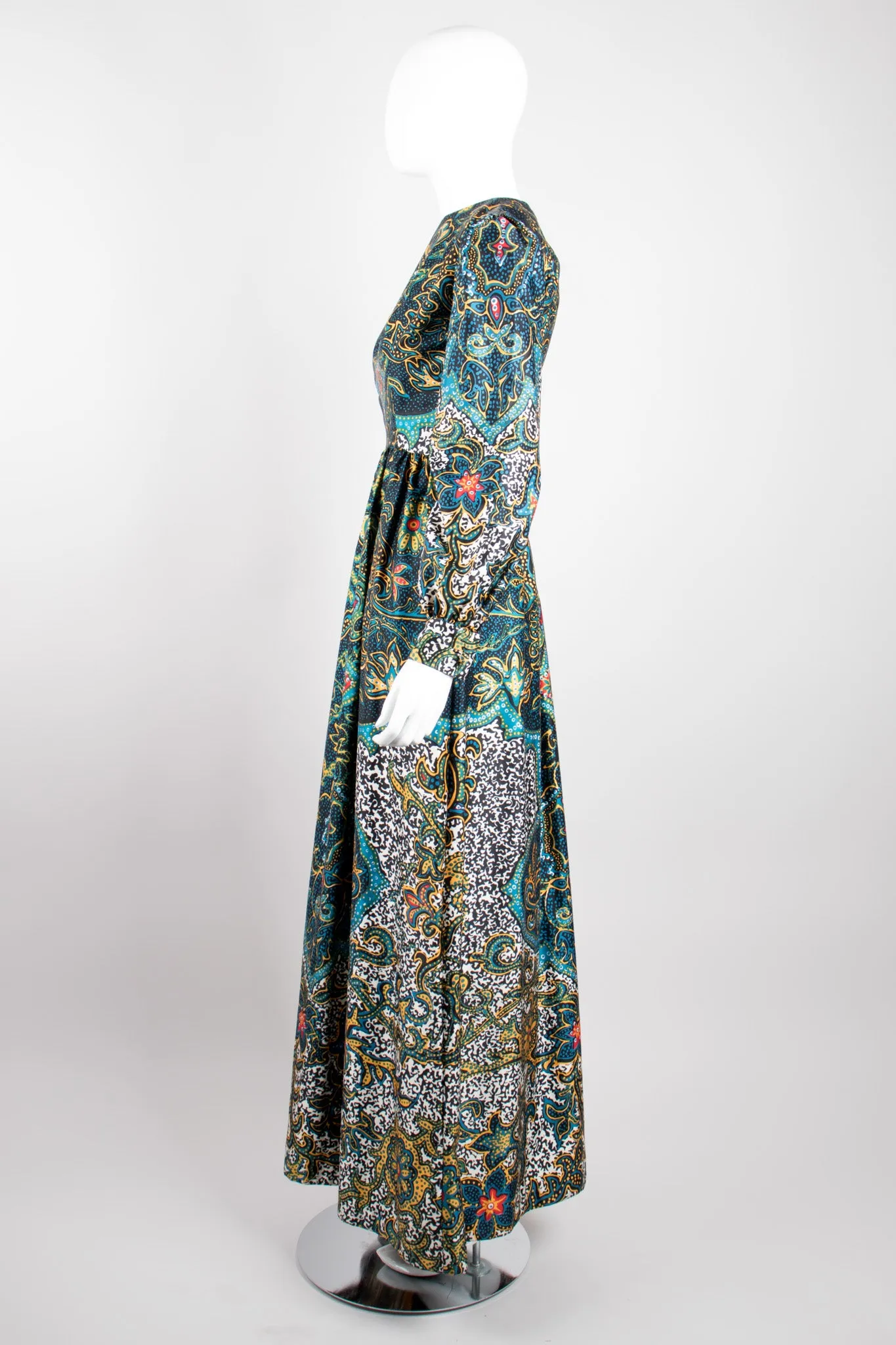 Silk Dotted Batik Print Dress