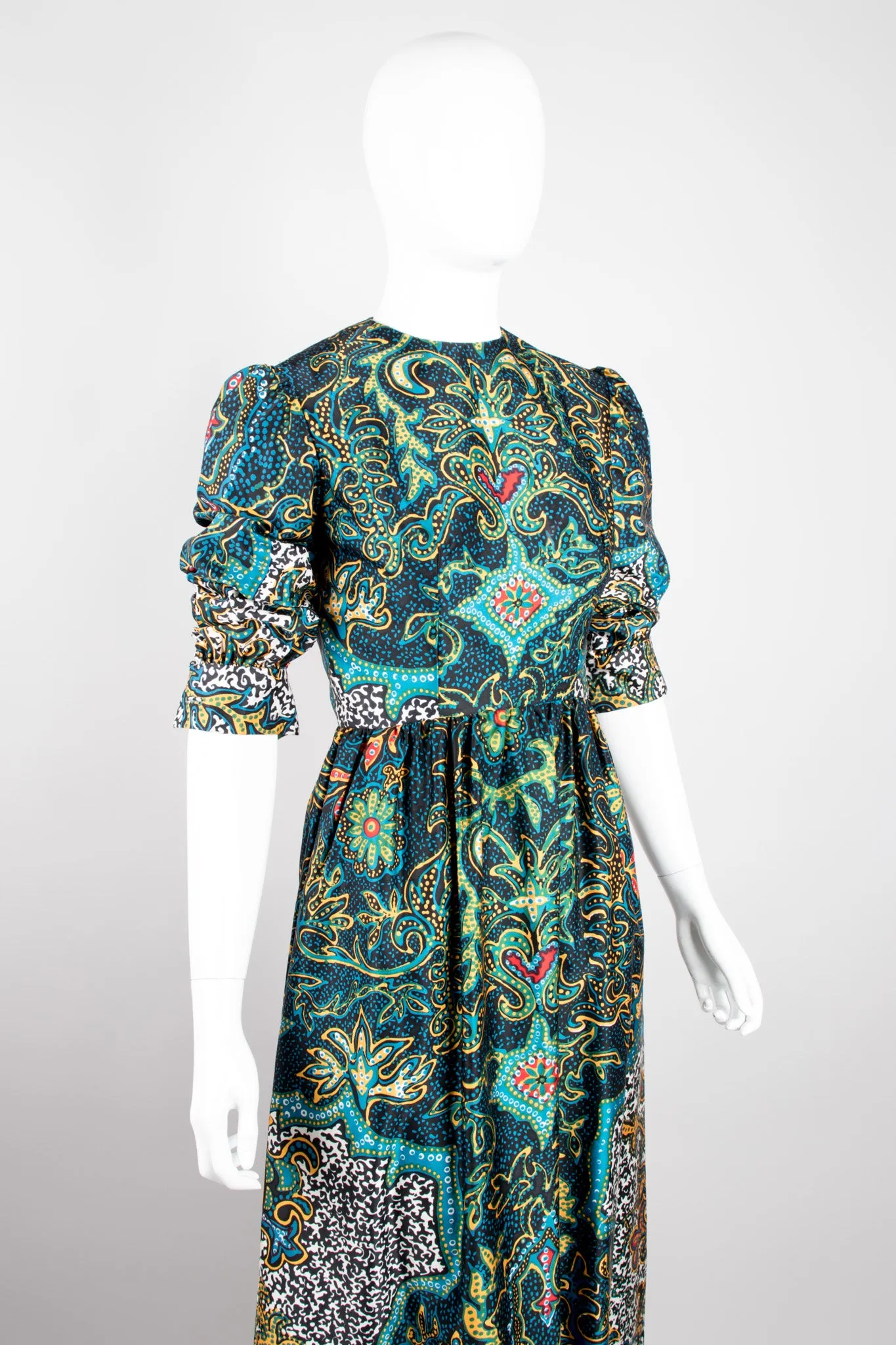 Silk Dotted Batik Print Dress