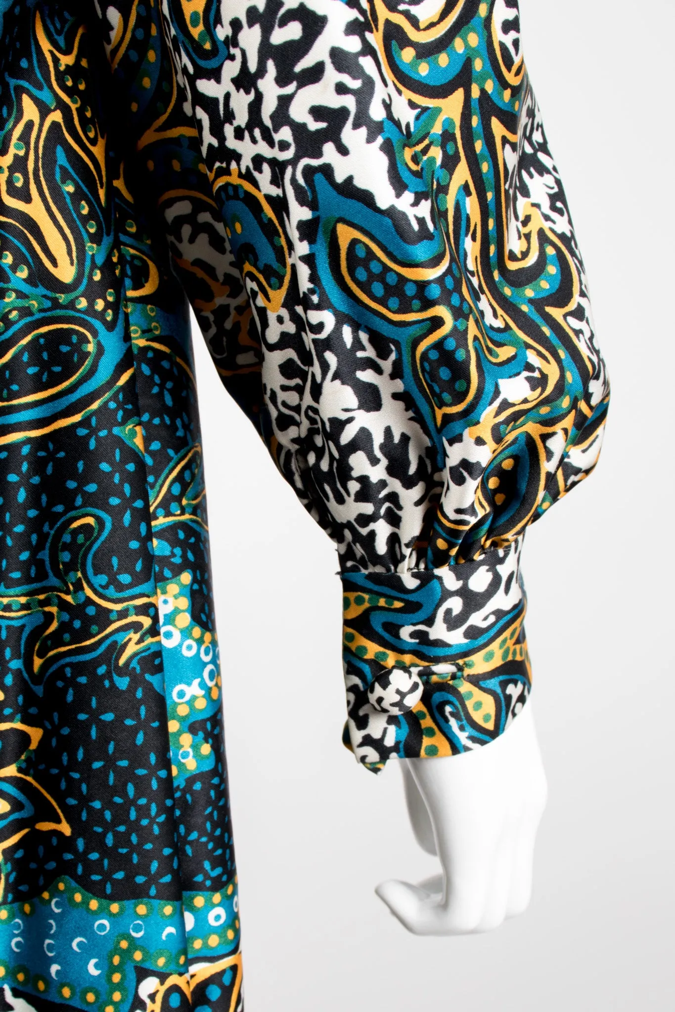 Silk Dotted Batik Print Dress