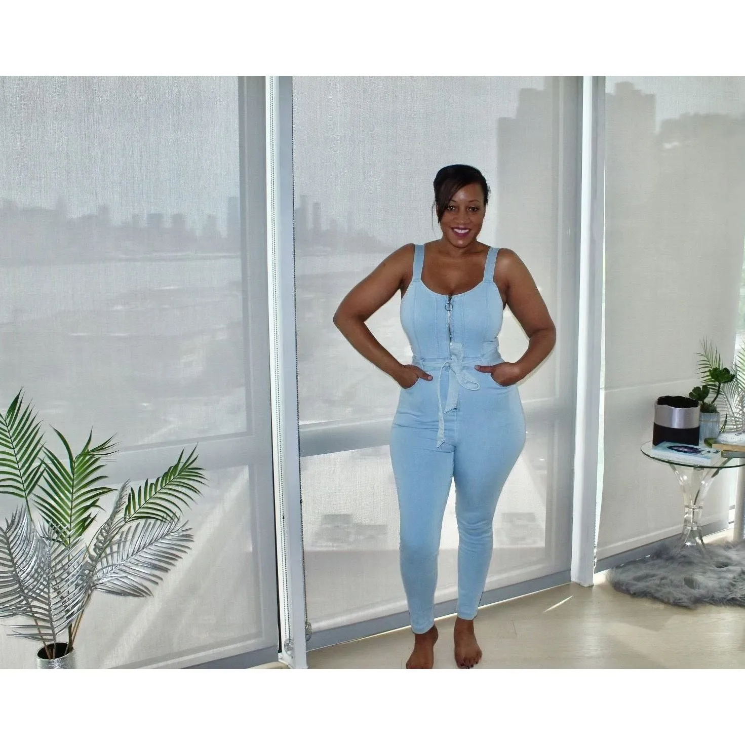 Strapped Up Denim Jumpsuit