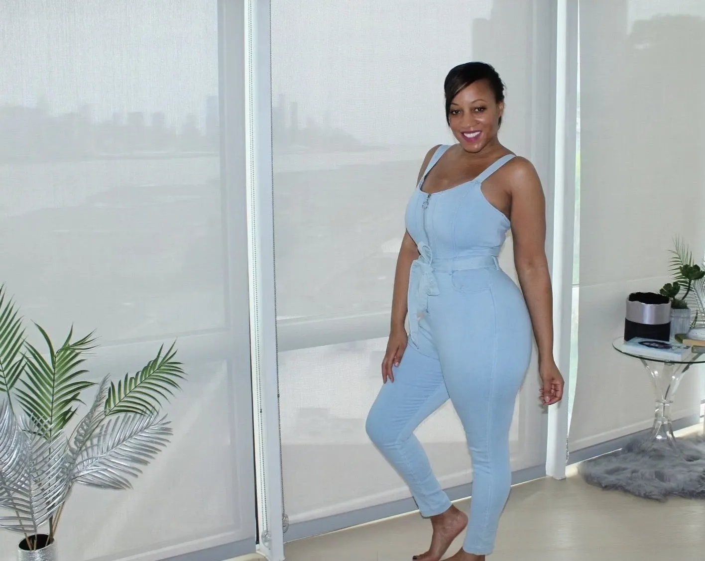 Strapped Up Denim Jumpsuit