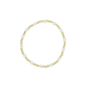 Stretchy April Birthstone Adult Dotted Bracelet (3MM   4MM beads)