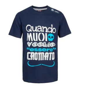 T-SHIRT Tee Mens Do-Design Moped Bike Racing Chrome Cromato Navy NEW!