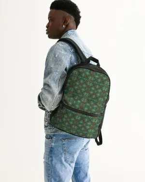 Teal African African Print Small Canvas Backpack