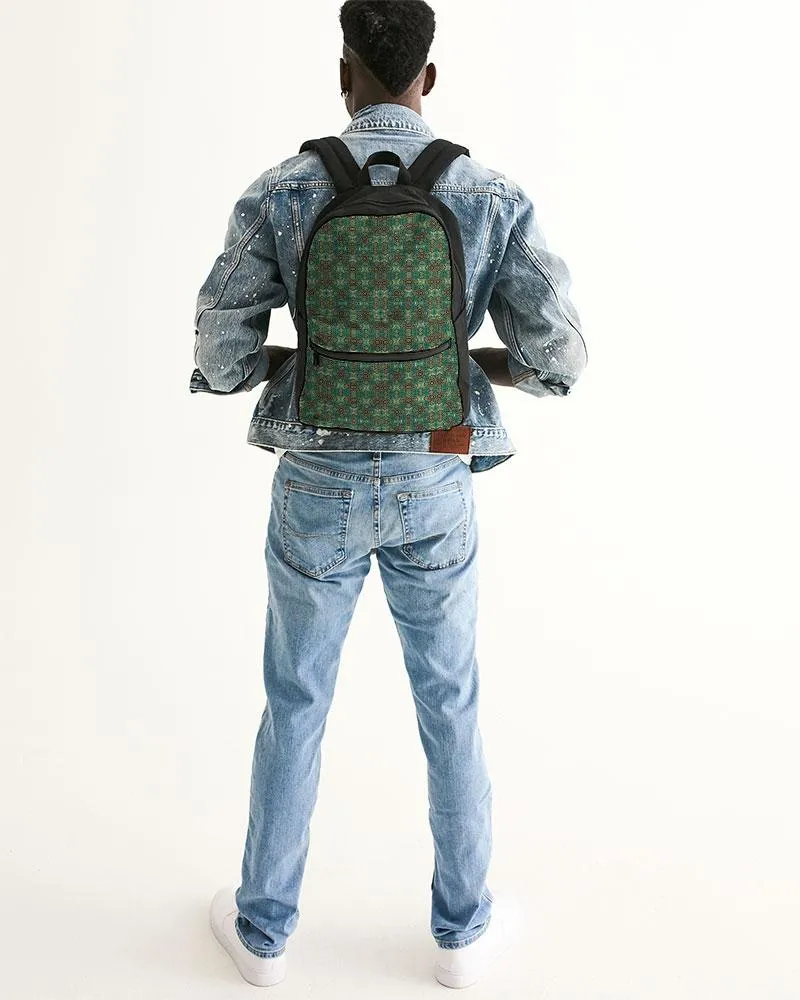 Teal African African Print Small Canvas Backpack