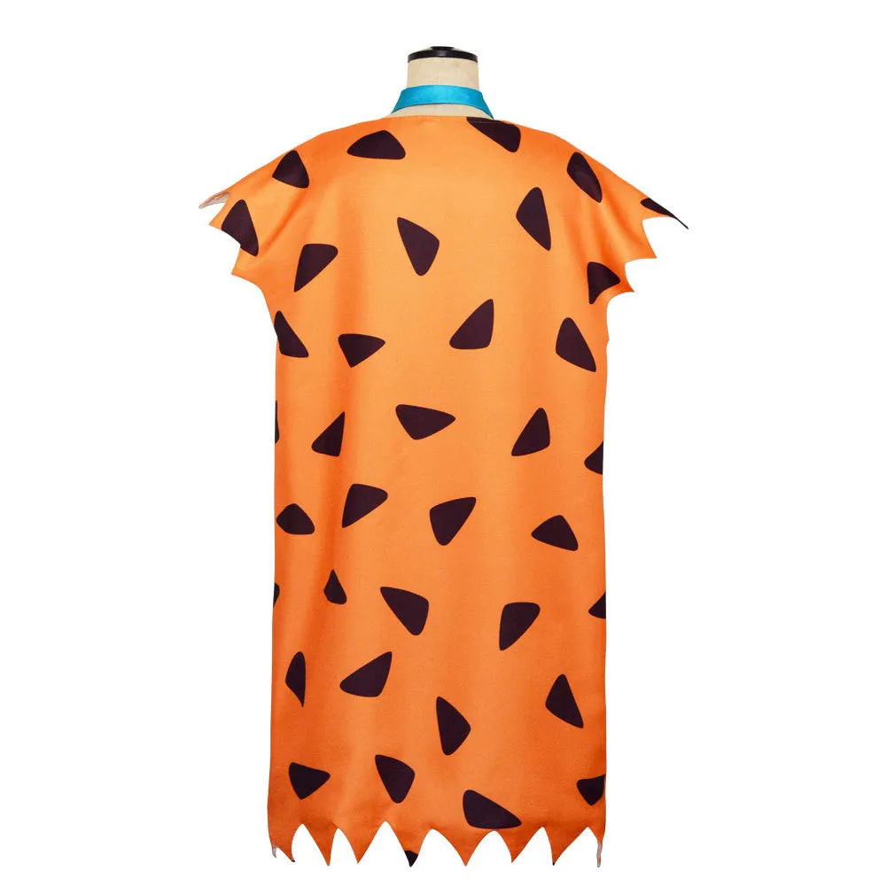 The Flintstone Fred Kids Children Orange Blotch Sleeveless Shirt Cosplay Costume Suit