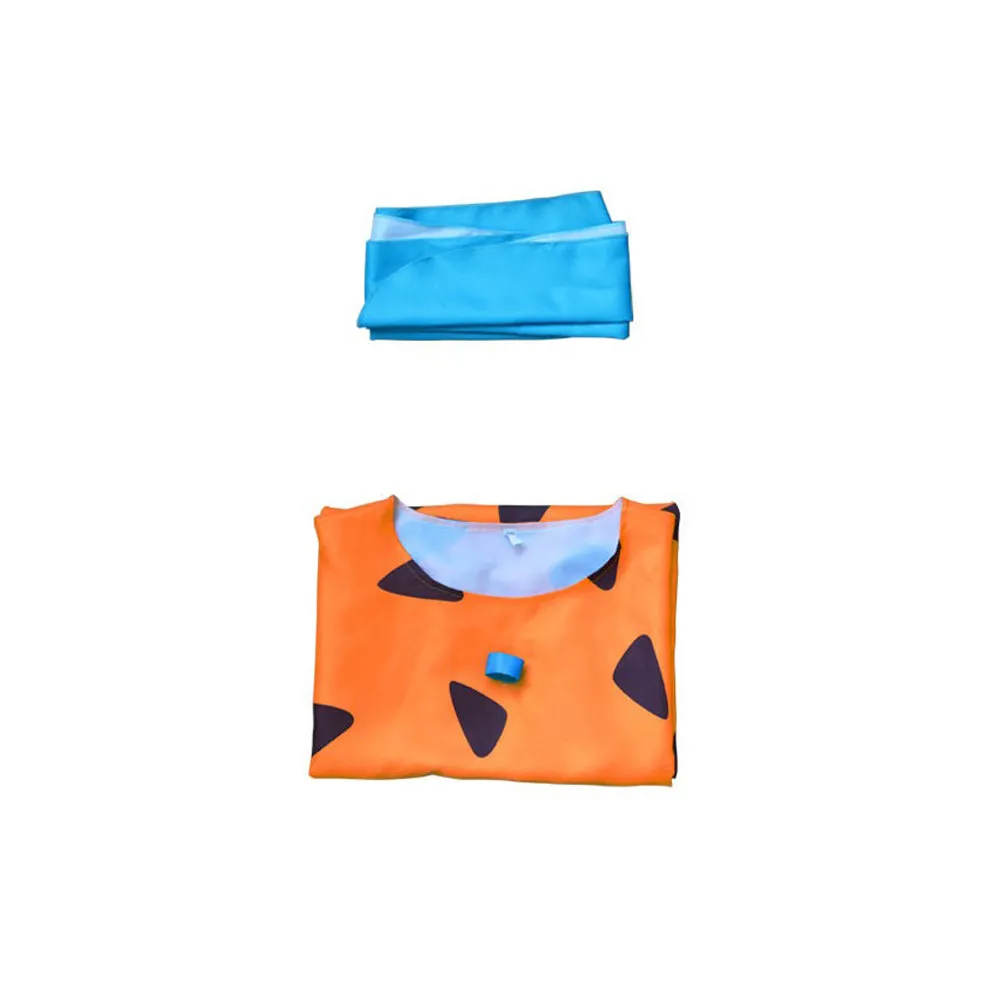 The Flintstone Fred Kids Children Orange Blotch Sleeveless Shirt Cosplay Costume Suit