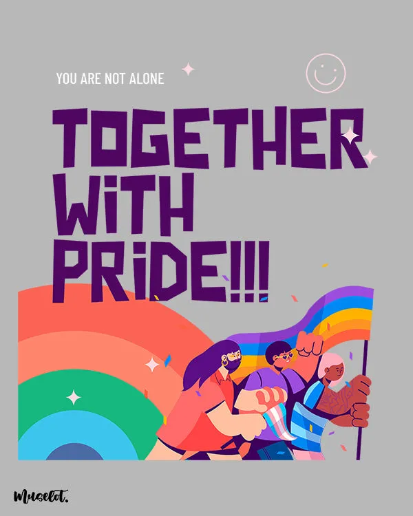 Together with pride printed t shirts