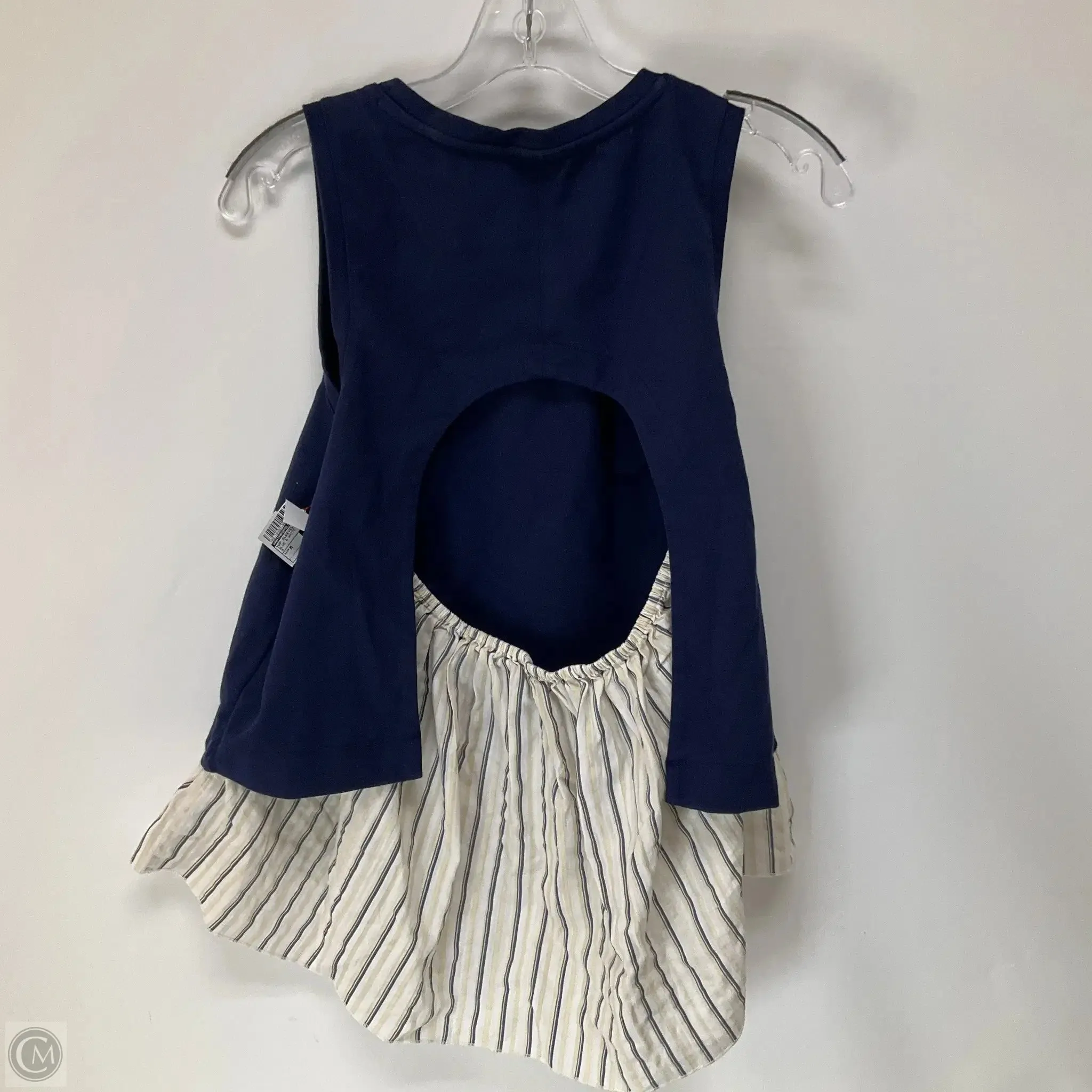 Top Sleeveless By Anthropologie In Blue & White, Size: M