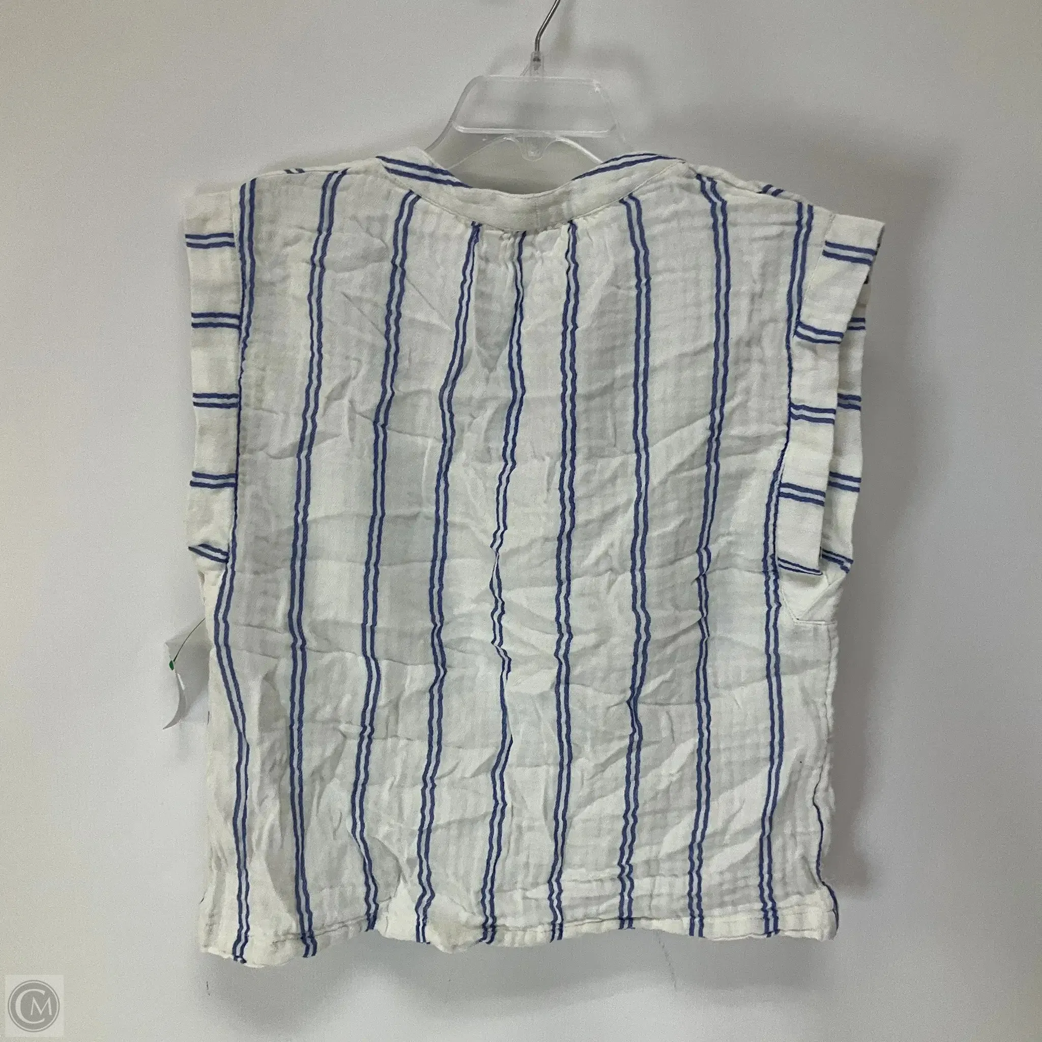 Top Sleeveless By Faherty In Blue & White, Size: M