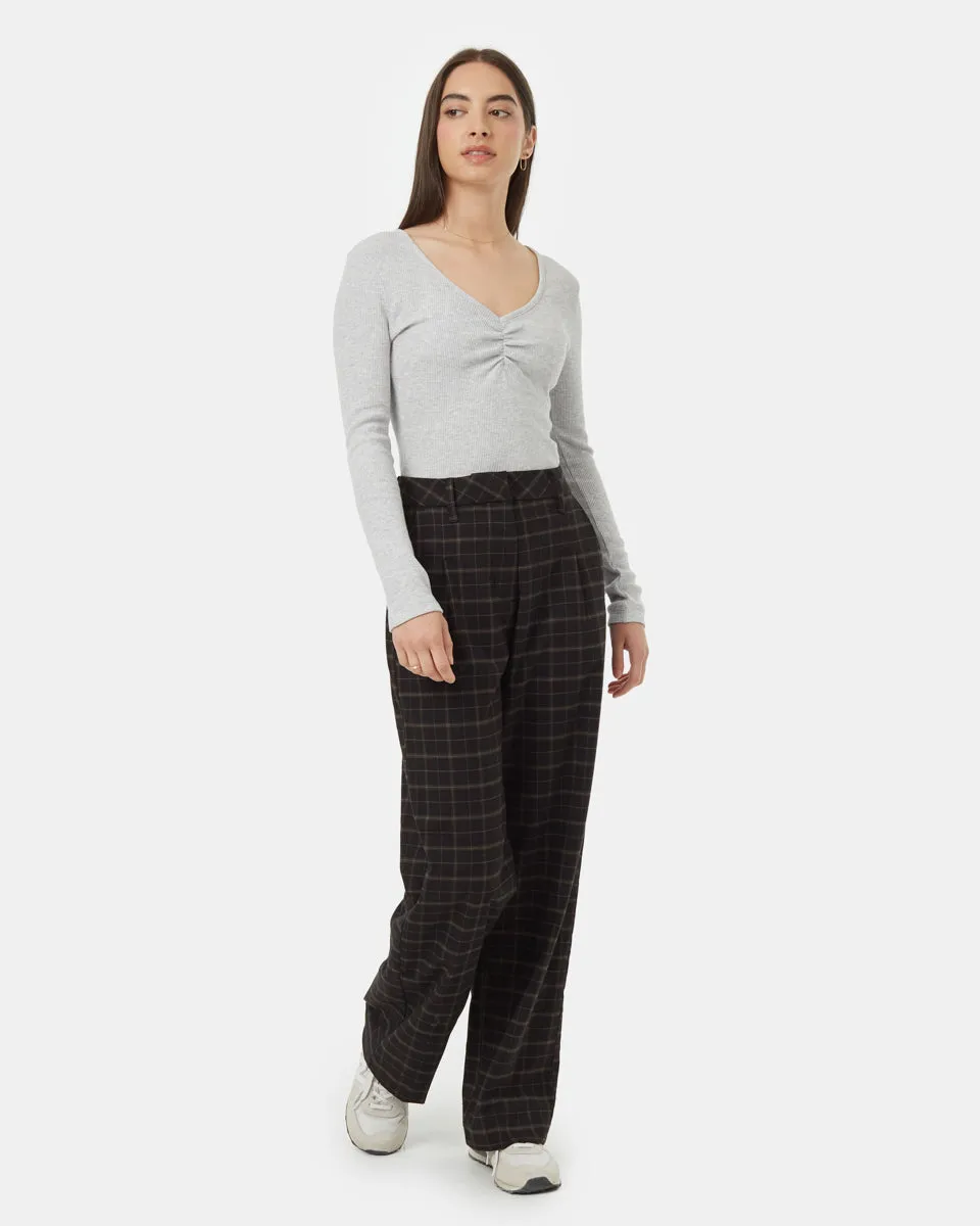 Treewaffle Ruched V-Neck Top