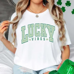 Varsity Letter Lucky Vibes Tee