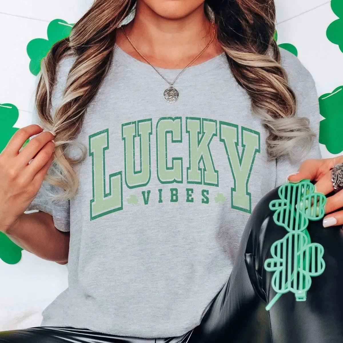 Varsity Letter Lucky Vibes Tee