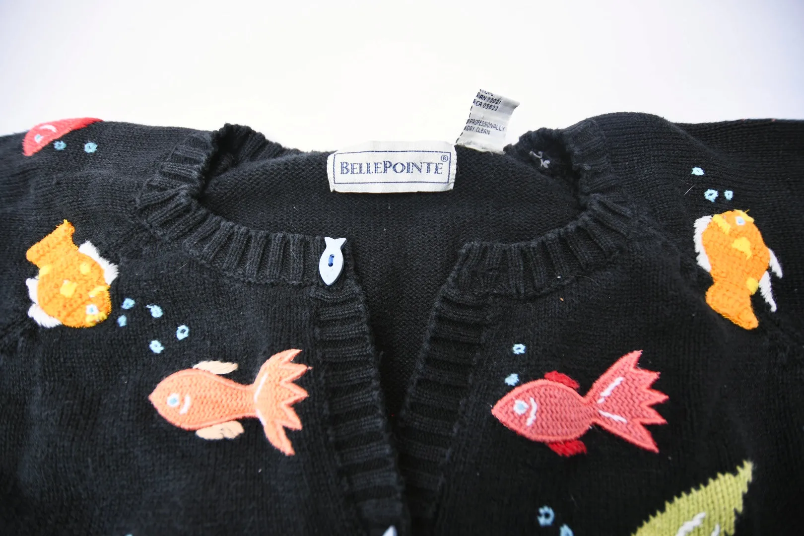Vintage Belle Pointe Fish Shortsleeved Knitwear Sweater