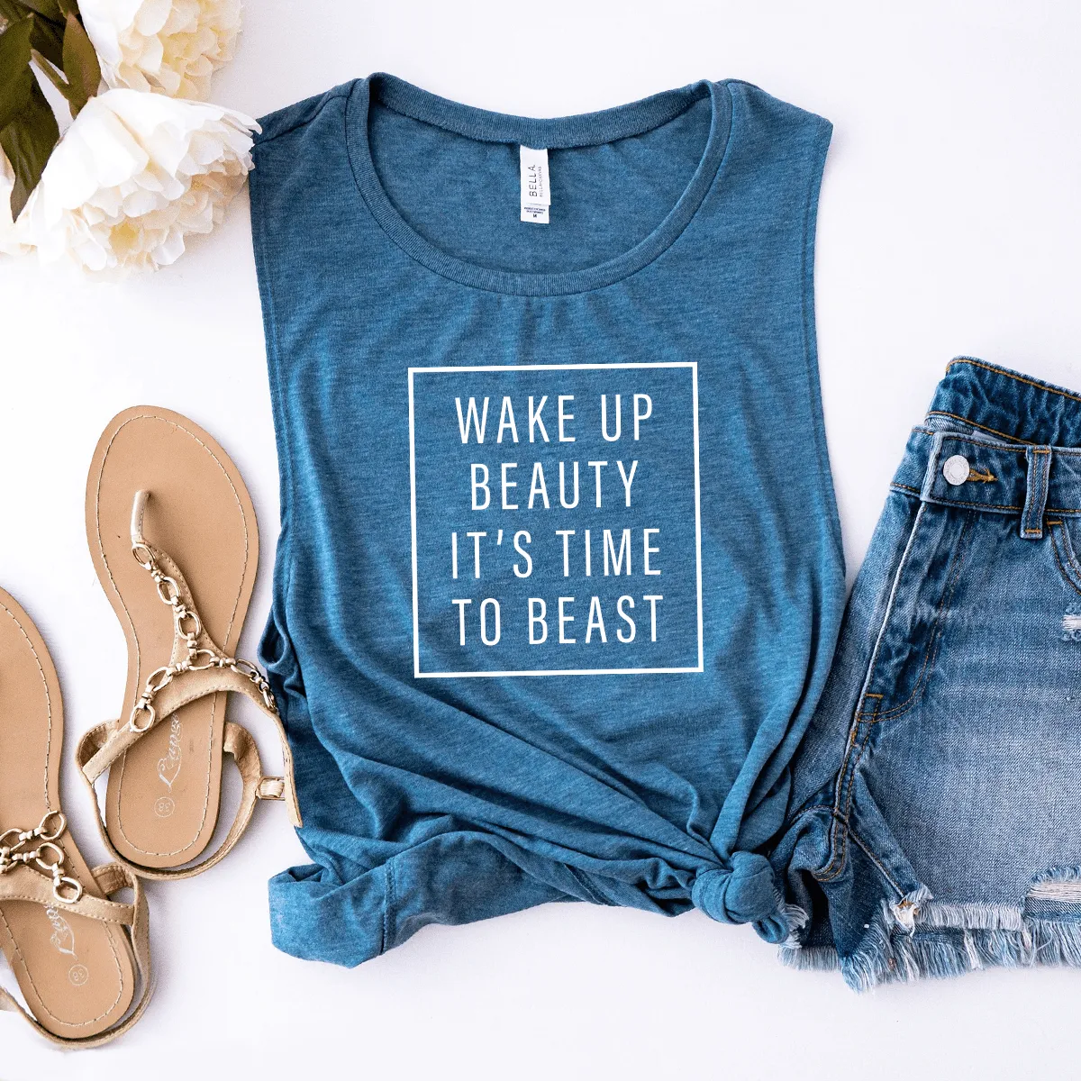 Wake Up Beauty It's Time to Beast - Bella Canvas Tank Top