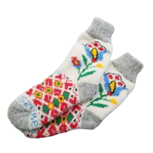 Women Polish Folk Art KASZEBE Wool Socks