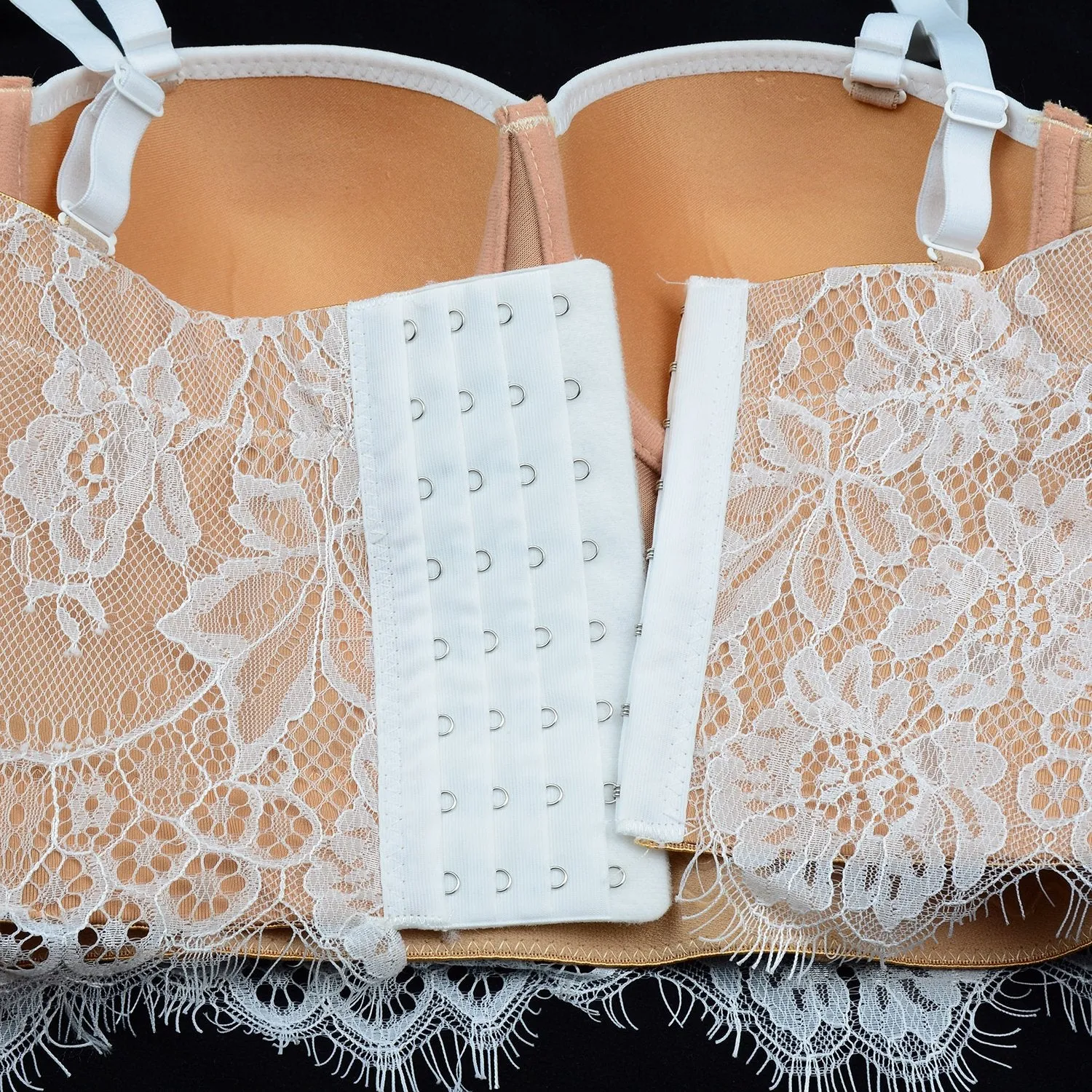 Women's Floral Lace Bustier Crop Top Gothic Corset Bra Tops Khaki