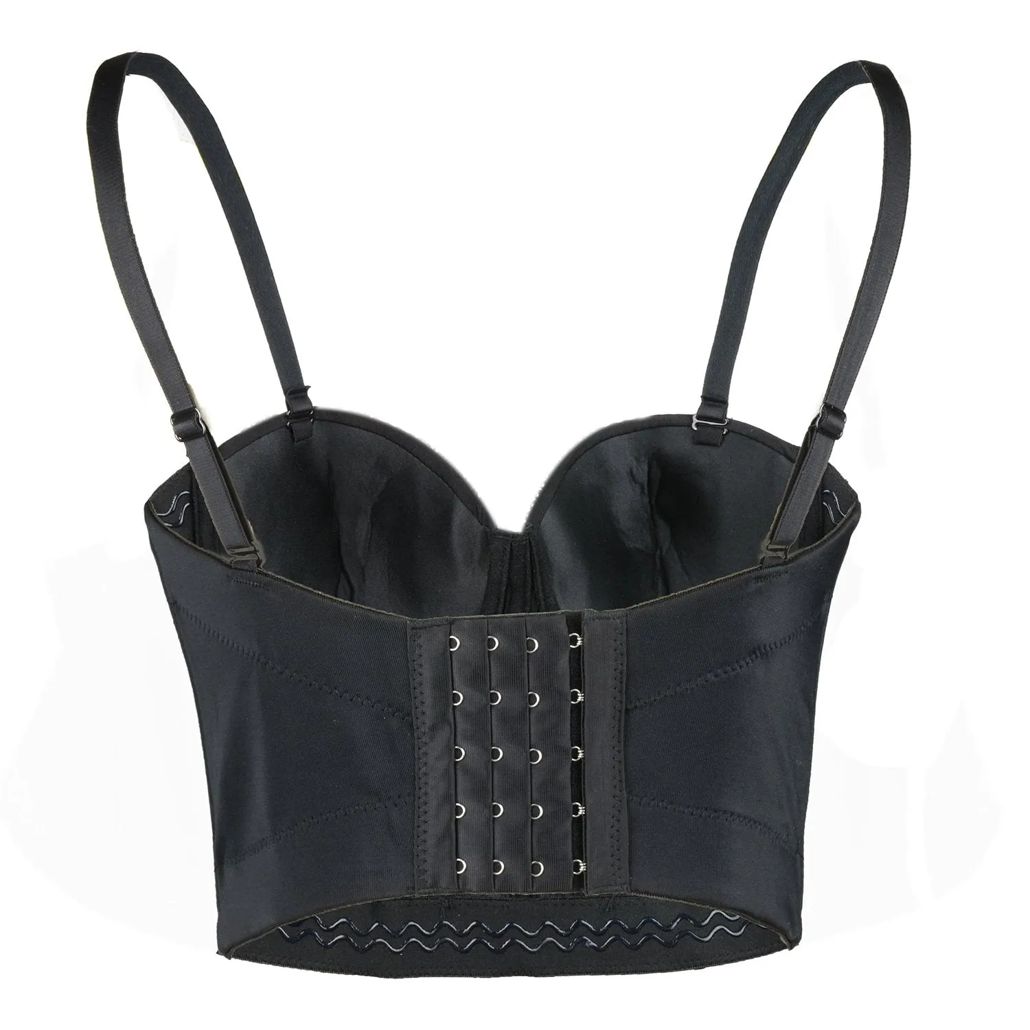 Women's Multicolor Rhinestone Sexy Bustier Crop Top Push Up Corset Bra