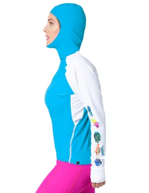 Women's Snorkel Hoodie Rash Guard - Caribbean Fish ID - Hawaii
