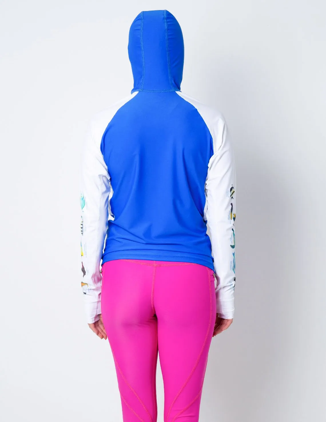 Women's Snorkel Hoodie Rash Guard - Hawaii Fish ID - Gray