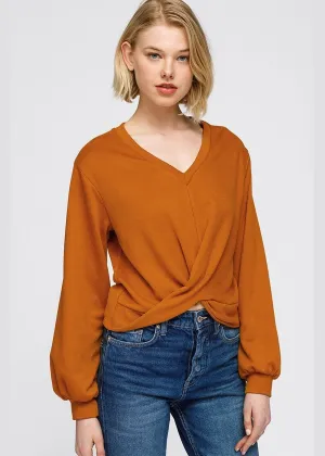 Women's V-Neck Wrap Front Sweatshirt