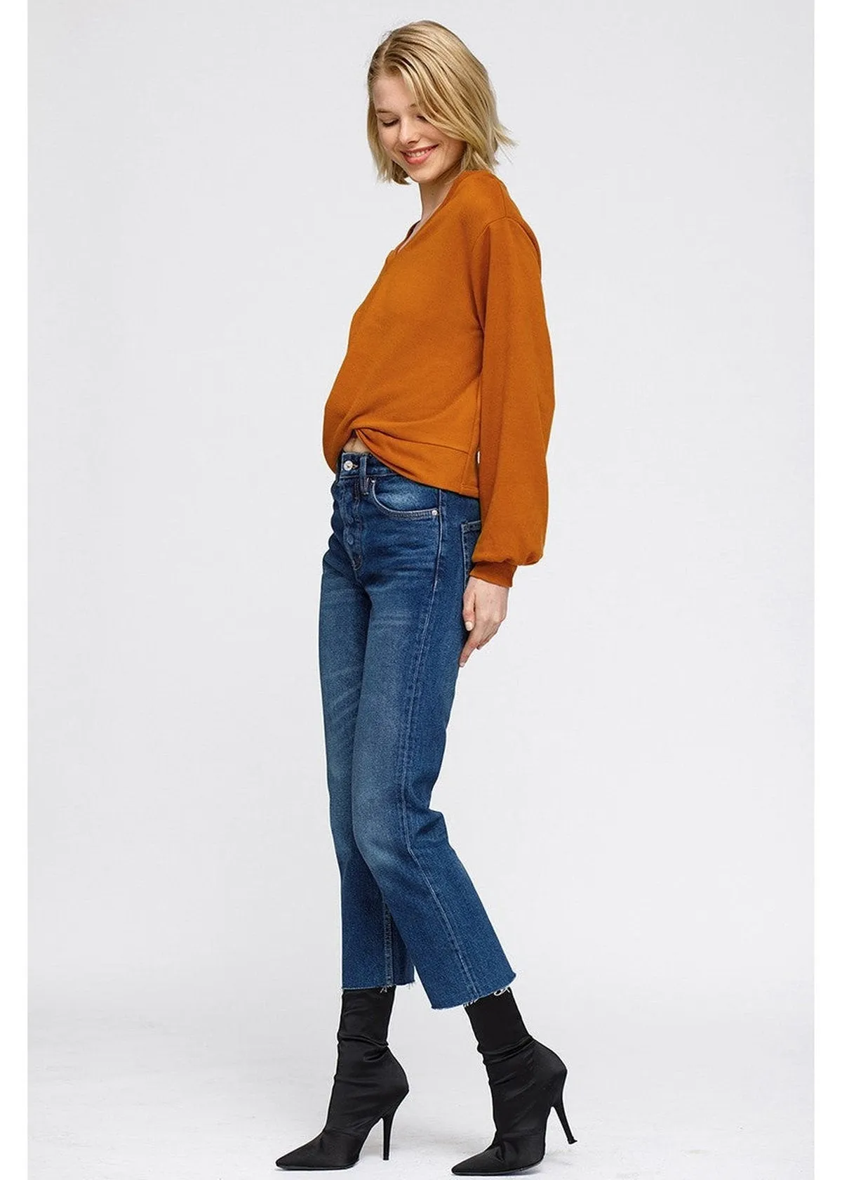 Women's V-Neck Wrap Front Sweatshirt
