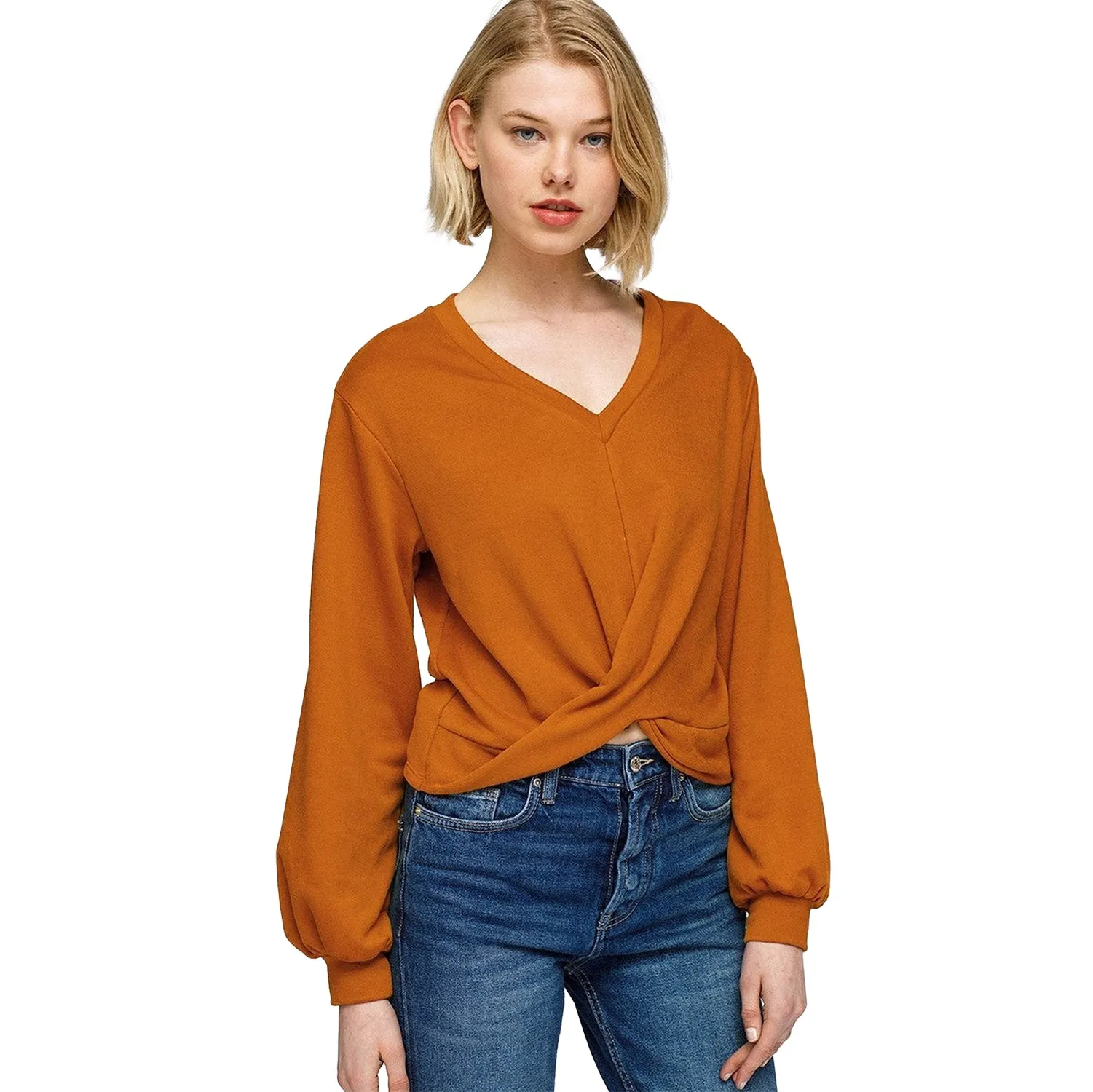 Women's V-Neck Wrap Front Sweatshirt