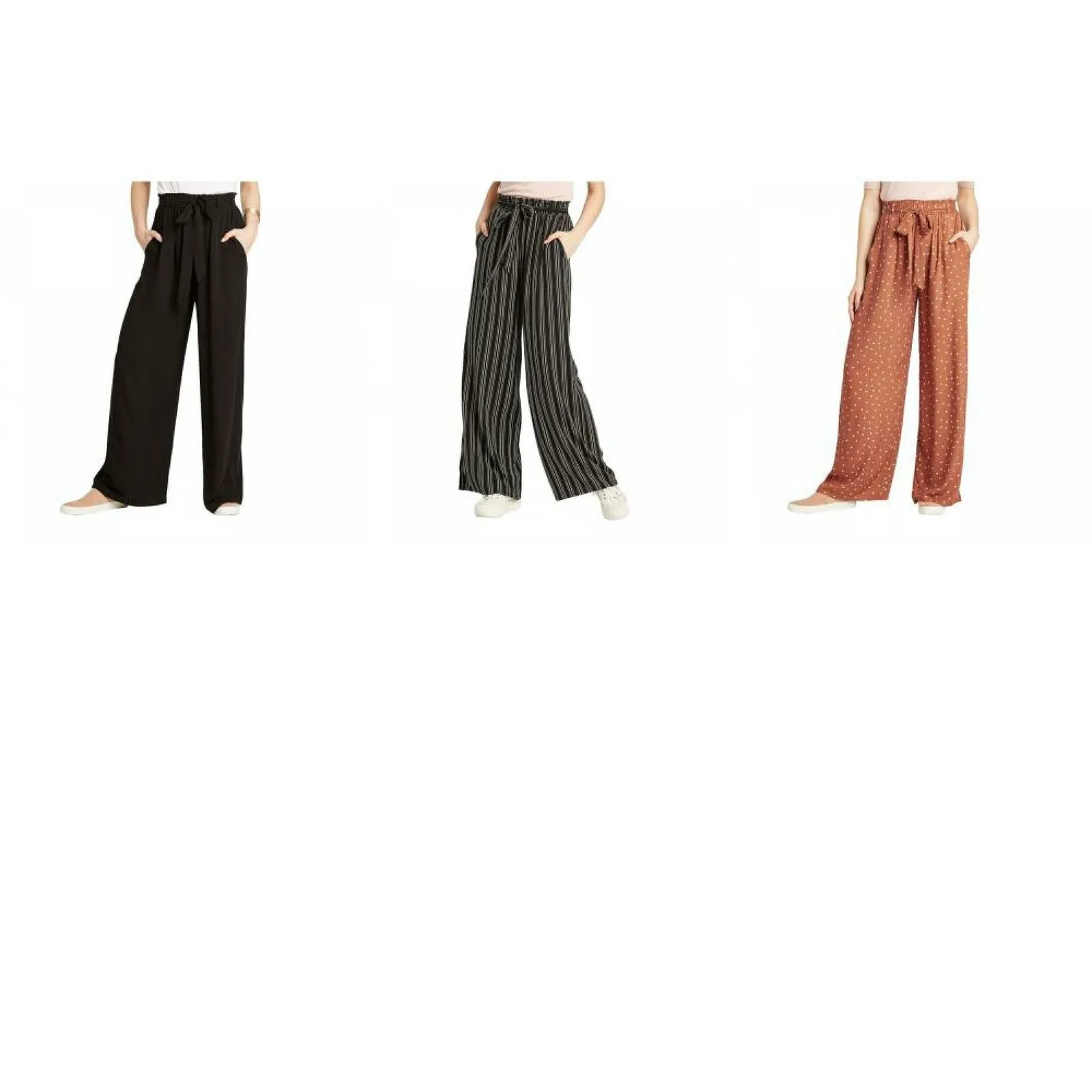Xhilaration Women's Mid Rise Belted Wide Leg Soft Pants