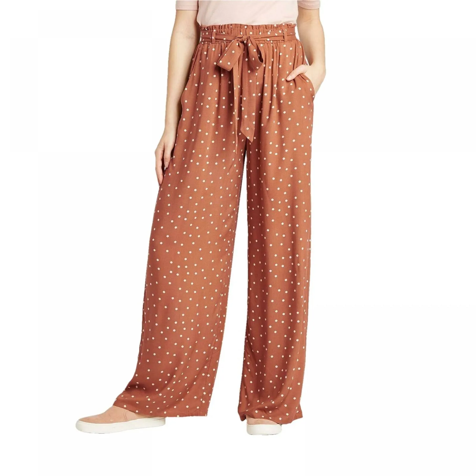 Xhilaration Women's Mid Rise Belted Wide Leg Soft Pants